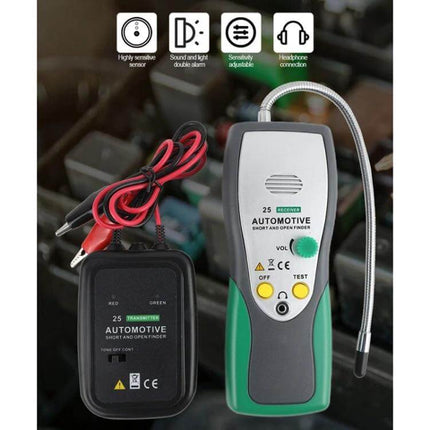 DUOYI Cable Tester for Detecting Wiring Shorts and Breaks handheld transmitter and receiver kit shown with probes and flex probe