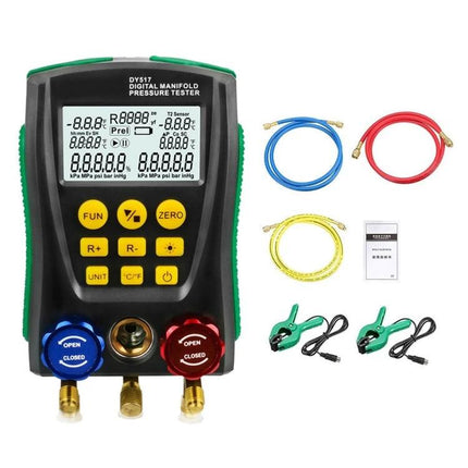 DUOYI Tool for Checking Car Air Conditioning Systems digital manifold pressure tester with hoses and clamps