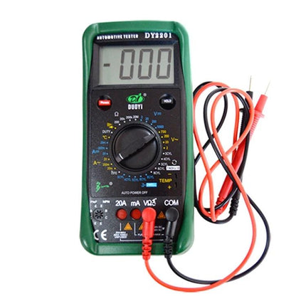 DUOYI Multimeter for Everyday Vehicle Maintenance Tasks handheld digital meter with probes for car battery voltage and AC/DC current checks
