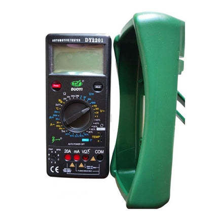 DUOYI Multimeter for Everyday Vehicle Maintenance Tasks handheld automotive tester measuring battery voltage and AC/DC current with protective casing
