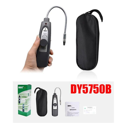 DUOYI Leak Detector for Routine Car Air Conditioning Checks - handheld refrigerant leak detector kit with flexible probe and carrying case