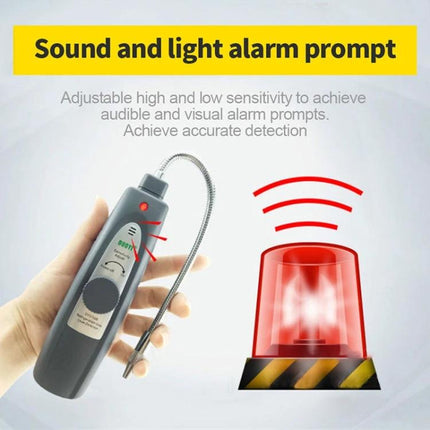 DUOYI Leak Detector for Routine Car Air Conditioning Checks handheld sensor with flexible probe and sound/light alarm indicator