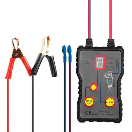 MZ620 For Testing Fuel Injectors In Daily Car Care - handheld injector tester with battery clamps and pulse leads