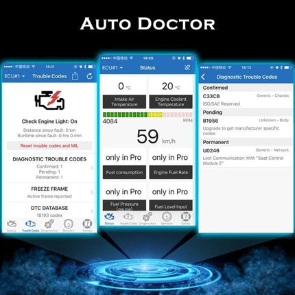 Compact tool for everyday car maintenance and checks - handheld OBD2 scanner displaying diagnostics and trouble codes for routine vehicle checks