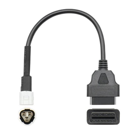 Adapter Cable for Yamaha Motorcycle Maintenance and Diagnostics - 3PIN to OBD adapter cable, durable 9-16V diagnostic lead for home engine checks