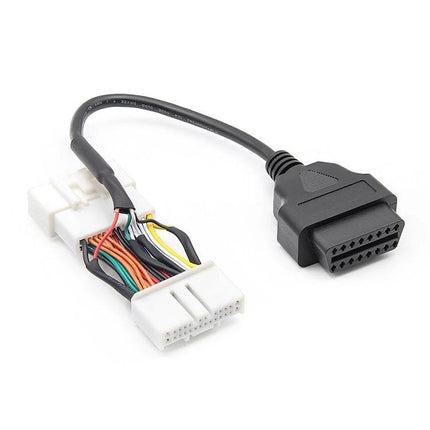 A Practical Cable for Daily Tesla Model 3 and Y Maintenance - black OBD adapter cable with white connector for diagnostics