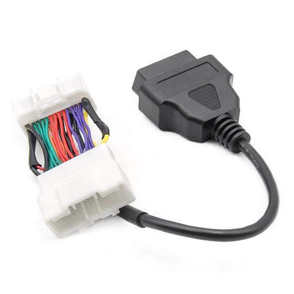 A Practical Cable for Daily Tesla Model 3 and Y Maintenance - OBD adapter showing connector and multi‑wire harness for at‑home diagnostics