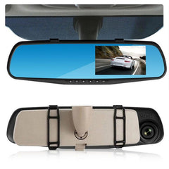 High-Definition Dual-Lens Night Vision Car Dash Cam with Continuous Loop Recording and Motion Detection