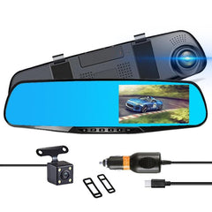 High-Definition Dual-Lens Night Vision Car Dash Cam with Continuous Loop Recording and Motion Detection