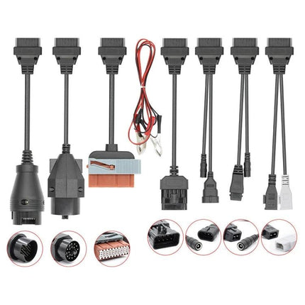 Conversion Cable Set for Daily Vehicle Checks and Maintenance - assortment of vehicle diagnostic adapter cables and clips for routine engine code checks