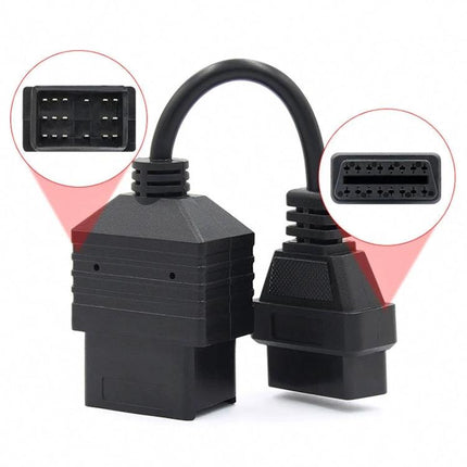 OBD2 Cable for Everyday Toyota Car Diagnostic Checks - 17-pin adapter cable showing male and female connectors for driveway maintenance