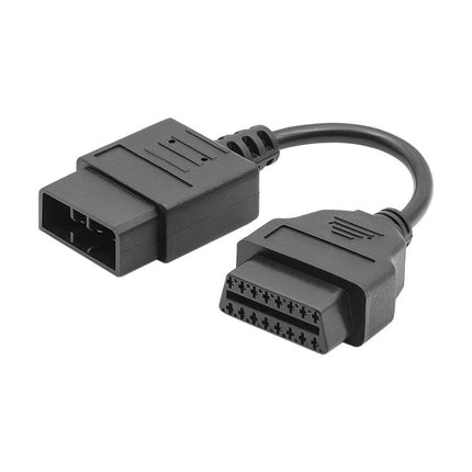 Subaru OBD2 Adapter Cable for Everyday Car Diagnostics - black OBDII cable showing male and female connectors for home diagnostics