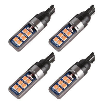 4 Pack T10 Car Clearance Light Blue For All Vehicles - four light blue T10 wedge clearance lights for car truck SUV trailer, 43x11mm each