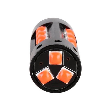T10 Car Clearance Light 2 Pack For Practical Vehicle Lighting - close-up orange LED T10 bulb, compact plug-and-play design