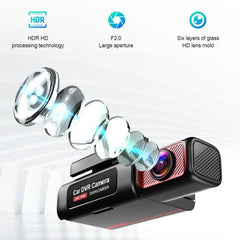 V8 Ultra HD Dual Lens Car Dash Cam with 1080P Rear View and WiFi Functionality