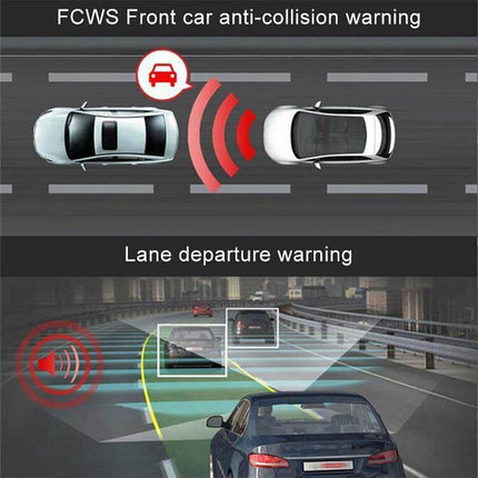 Z30 GPS Panoramic Dash Cam for Everyday Driving Security showing FCWS front car anti-collision and lane departure warning features