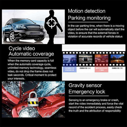 Z30 GPS Panoramic Dash Cam for Everyday Driving Security - motion detection parking monitoring cycle video gravity sensor features