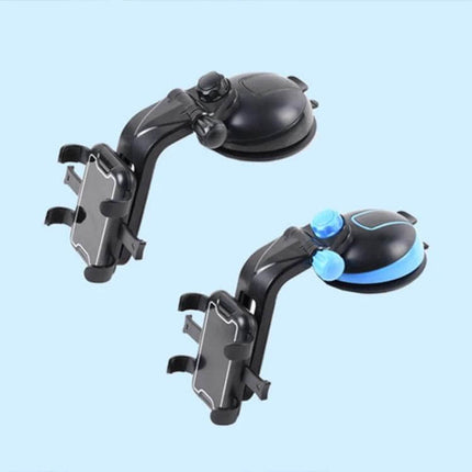 Universal Black Suction Cup Car Phone Holder for Easy Access - black dashboard windshield mount showing adjustable arm and cradle
