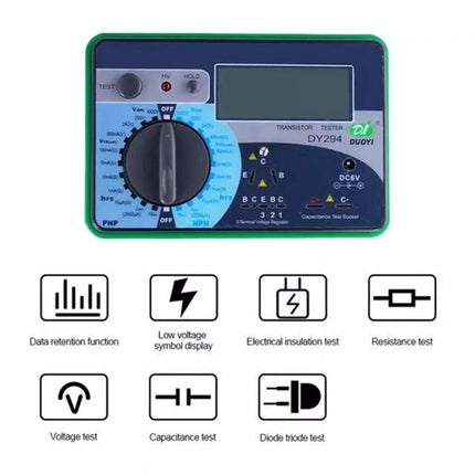DUOYI Tool for Home Electronics Troubleshooting Essentials digital transistor tester measuring diodes capacitors resistors for home repairs