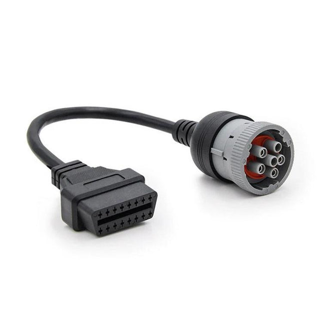 Practical Adapter Cable for Vehicle Diagnostics in Daily Use connecting 6Pin J1708 to OBD2 for quick truck and car engine code checks