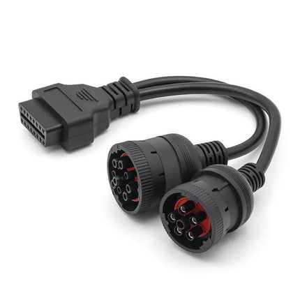 Vehicle Adapter Cable for Everyday Truck Diagnostics connecting 16-pin OBD2 to J1708/J1939 heavy-duty truck ports