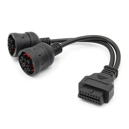 Vehicle Adapter Cable for Everyday Truck Diagnostics - OBD2 to J1708 J1939 dual-port cable for heavy-duty truck and bus diagnostics