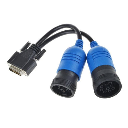 Nexiq Adapter Cable for Routine Truck Maintenance Checks - blue dual connector cable for NEXIQ 125032 USB link diagnostic interface