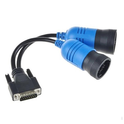 Nexiq Adapter Cable for Routine Truck Maintenance Checks - blue dual connector cable for NEXIQ 125032 USB link diagnostics