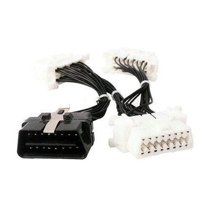 Practical Extension Cable for Daily Car Maintenance Checks - 16-pin OBD2 extension cable with multiple connector leads for easy dashboard diagnostics
