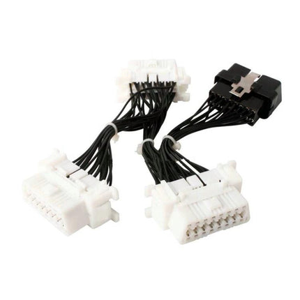 Practical Extension Cable for Daily Car Maintenance Checks - 16-pin OBD2 extension cable with multiple connectors for easy dashboard diagnostics
