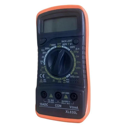 Handheld Multimeter for Everyday Home Electrical Tasks - compact digital meter with 15mm LCD, rotary dial and probes for voltage, current, resistance testing