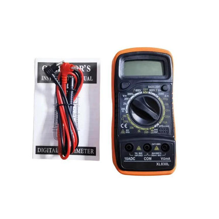 Handheld Multimeter for Everyday Home Electrical Tasks - compact digital multimeter with 15mm LCD, probes and manual for home electrical testing