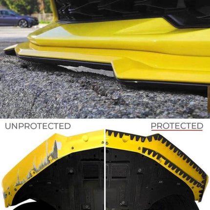 Black Car Bumper Guard Kit for Scratch and Scuff Protection – black bumper lip protector preventing scrapes on steep driveways and curbs