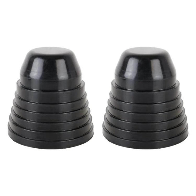 Universal Headlight Soft Rubber Dust Cover, 70-100cm Inner Diameter - black flexible stepped rubber caps to seal headlight bulb openings