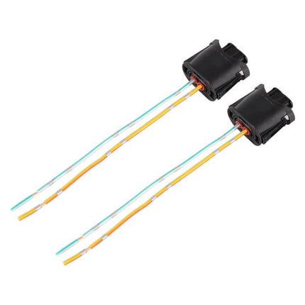 H11 Bulb Holder Base Socket With Cable For BMW Vehicle - black plastic H11 lampholder adapter with wired pigtail, secure fit for LED headlight upgrade