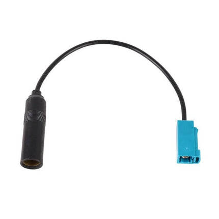 Volkswagen Compatible Car Radio Antenna Extension Cable connecting blue Fakra plug to 3.5mm female socket for improved radio reception