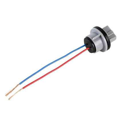 Car T20 Turning Light Holder With Cable for LED Bulb Upgrades – durable plastic T20 adapter with red and blue wires for secure LED bulb fit