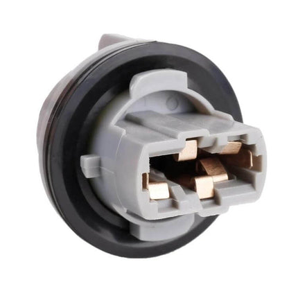 Car T20 Turning Light Holder With Cable for LED Bulb Upgrades - gray plastic T20 lampholder adapter with brass contacts and sealing ring