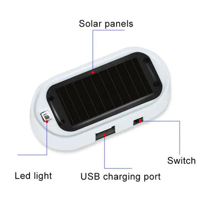 Car Solar LED Warning Light For Night Security Blue