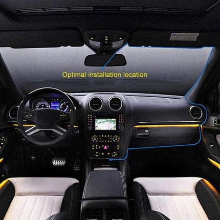 Dash Cam with Night Vision for Everyday Driving Recordings installed behind rearview mirror showing optimal placement in a car interior