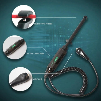 DUOYI Test Pen for Everyday Car Electrical Checks - handheld non-contact circuit tester with hook probe, light pen and wire clip for quick vehicle diagnostics