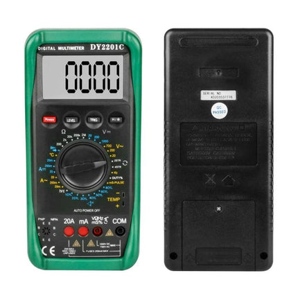 DUOYI Multimeter For Daily Car Repairs And Maintenance — front and back view of digital multimeter ideal for automotive voltage and wiring checks