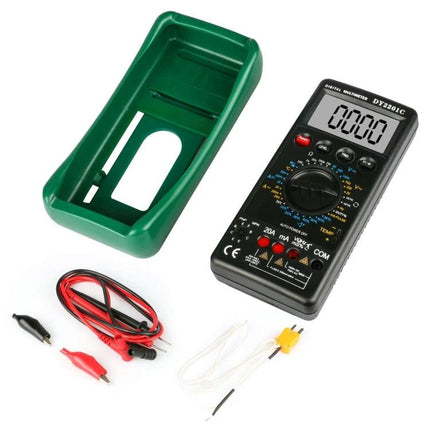 DUOYI Multimeter For Daily Car Repairs And Maintenance - handheld digital multimeter with probes and green protective case