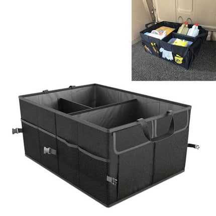 Foldable Car Trunk Storage Box for Everyday Organization - durable collapsible trunk organizer with dividers and handles for groceries, tools, camping gear