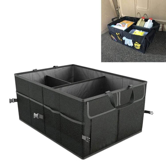 Foldable Car Trunk Storage Box for Everyday Organization - durable collapsible trunk organizer with dividers and handles for groceries, tools, camping gear