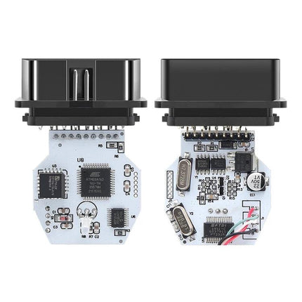 INPA Diagnostic Tool for Routine BMW Vehicle Maintenance compact OBD-II module showing dual-sided circuit board and connector
