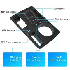 Premium 15W/10W Qi Wireless Charger for Audi Q3 (2019-2022) - HFC-1054 with Smart FOD Detection