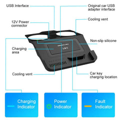 Chargeur sans fil standard Qi pour voiture HFC-1016 10 W Charge rapide pour BMW M5 2018-2021, conduite à gauche et à droite