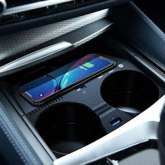 Base de carga inalámbrica Qi para BMW M5 (2018-2021): carga rápida de 10 W con tecnología de refrigeración