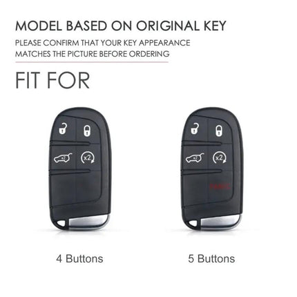 Hallmo Genuine Leather Key Cover for Jeep Compass 4-Button